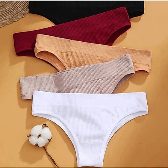 Kit 5/10 Calcinhas Canelada Importada Tanga Conforto Calcinha Cintura Alta Pala Dupla