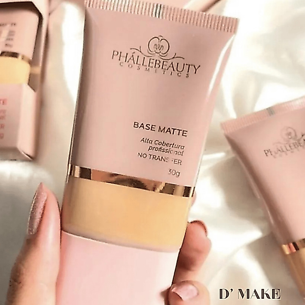 Base Maquiagem Alta Cobertura Phallebeauty Longa duração e Resistente à água todos os tipos de Pele
