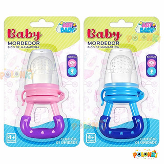 Chupeta Alimentadora Bebê Silicone Mordedor Porta Fruta Macio Bico Massageador