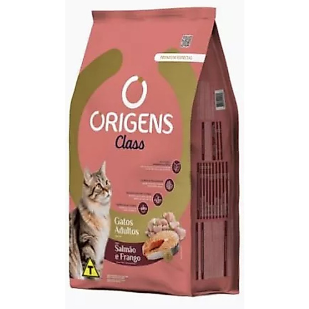 Ração Origens Class Gatos Adultos Sabor Salmão e Frango 10,1kg Adimax