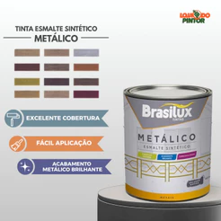 Tinta Esmalte Metálico 900ml Para Metais Secagem Rápida Várias Cores Brasilux