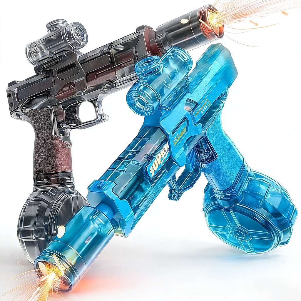 Pistola de Água com Silenciador e Luz LED, Mira, Recarregável! Diversão Garantida!presentes infantis