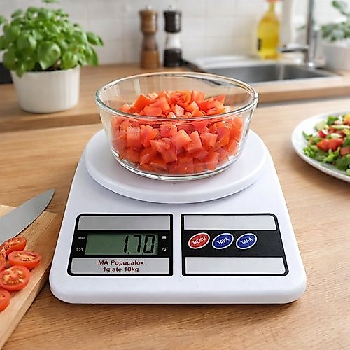 Balança Digital Cozinha Alta Precisão Até 10kg Display LCD Compacta Moderna
