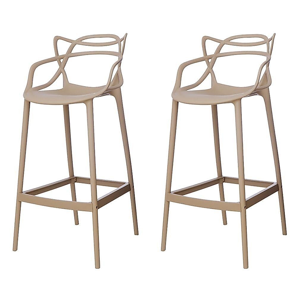 Kit 2 Banquetas Allegra Nude Polipropileno Cozinha Bistrô