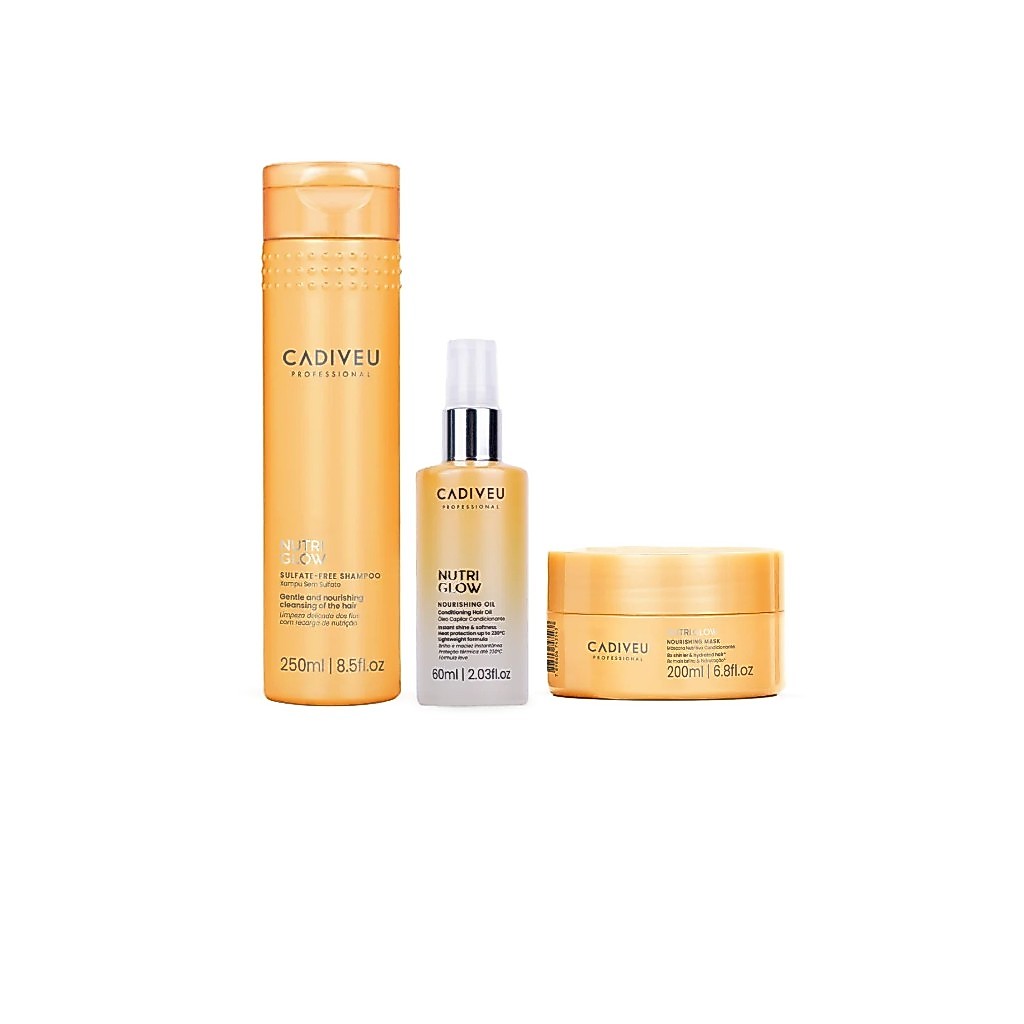 Cadiveu Kit Nutri Glow Shampoo 250ml + Máscara 200ml e Óleo 60ml