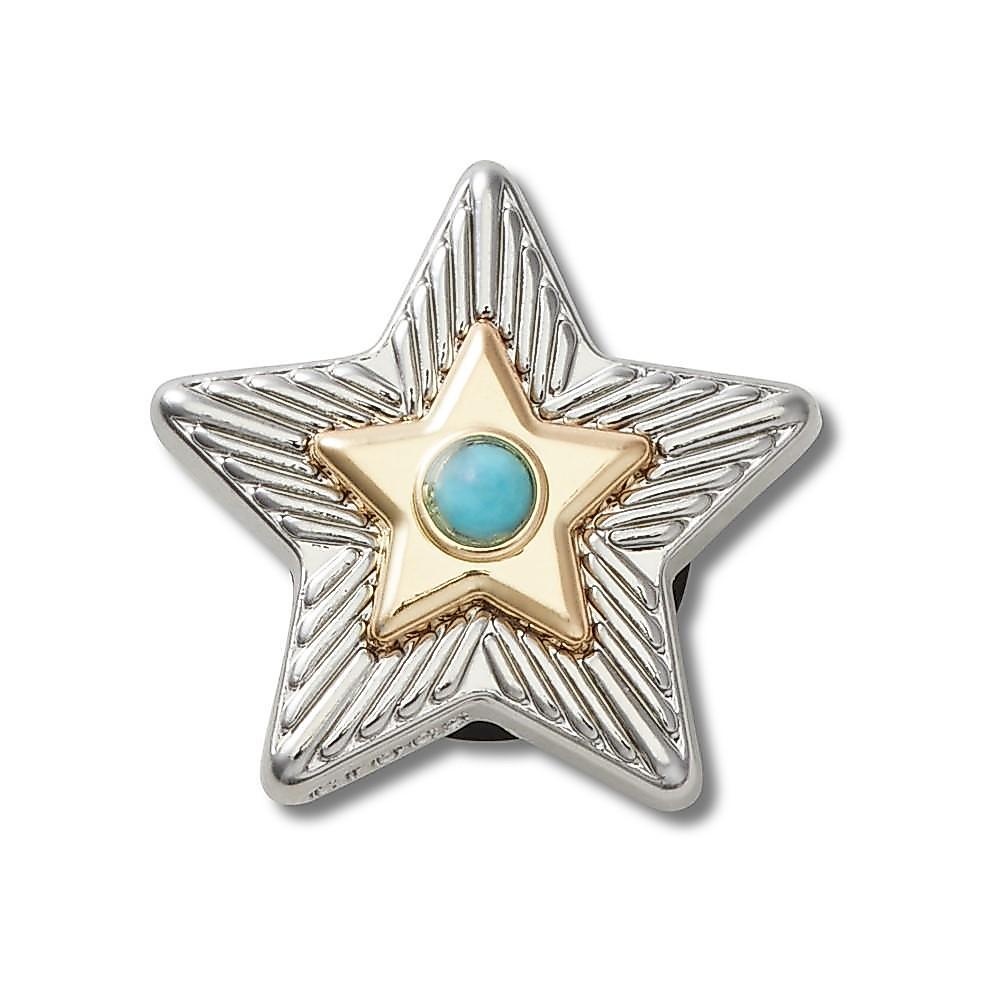 Jibbitz™ Estrela Turquesa Prata Único