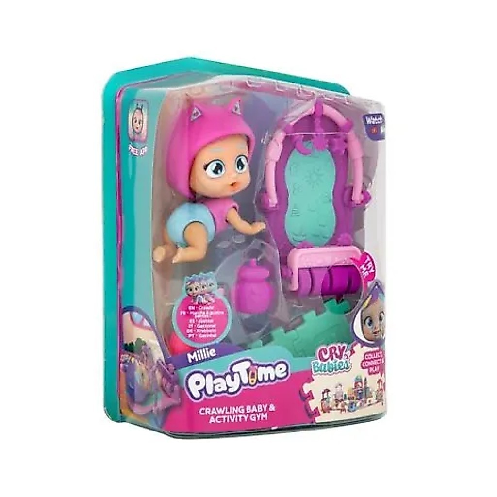Boneca Infantil Cry Babies Playtime Millie Ginásio de Atividades Multikids - BR2464