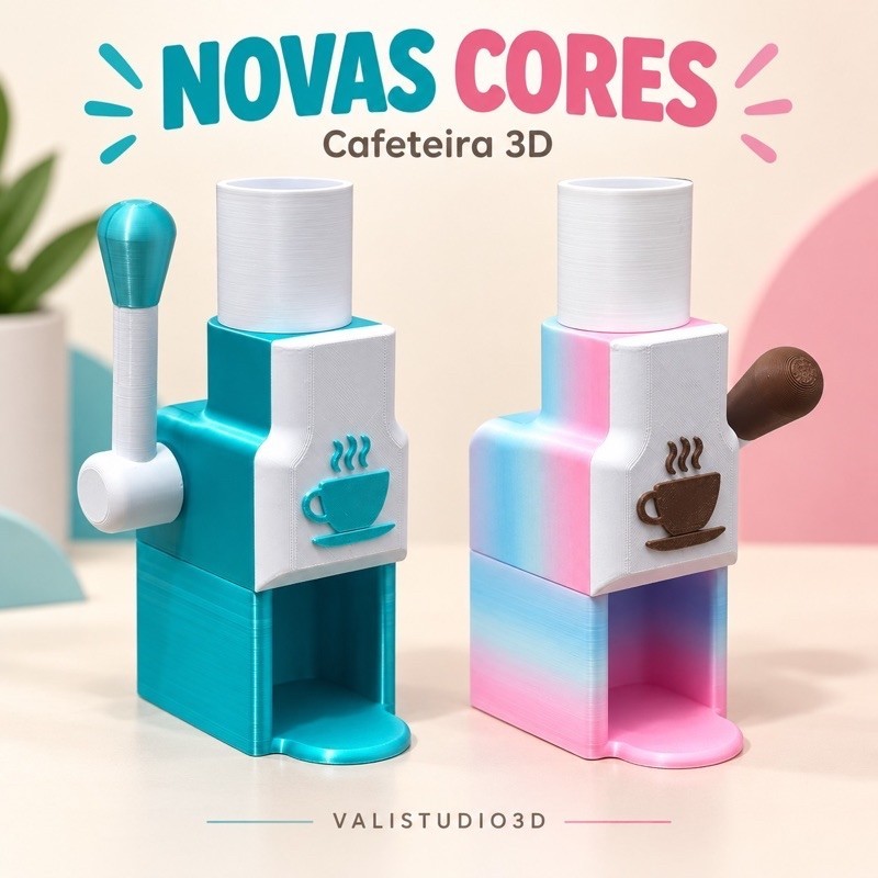 Cafeteira Infantil de Cápsula 3D com 3 Xícaras | Brinquedo Faz de Conta