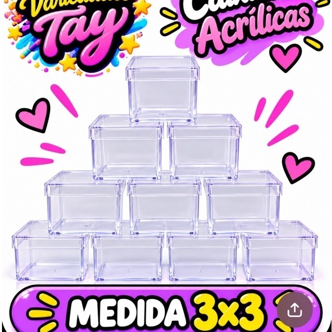 20 Caixas 3x3 mini Caixinhas de acrílico lembrancinhas festas
