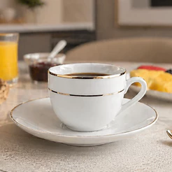 Xícara De Café 90mL E Pires Porcelana Majesty Gold Lhermitage