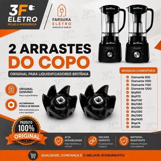 Arrastador do Copo 2 Peças Liquidificadores Britania B1000 BLQ1400 Diamante 800 900 1000 1050