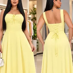 Vestido Feminino MIDI Elegante Camponesa /confortável/Para todas as ocasiões do dia a dia
