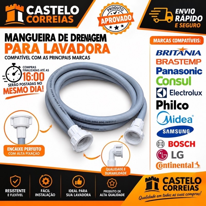 Mangueira da máquina lavar entrada de água + adaptador 1/2 Polegada.