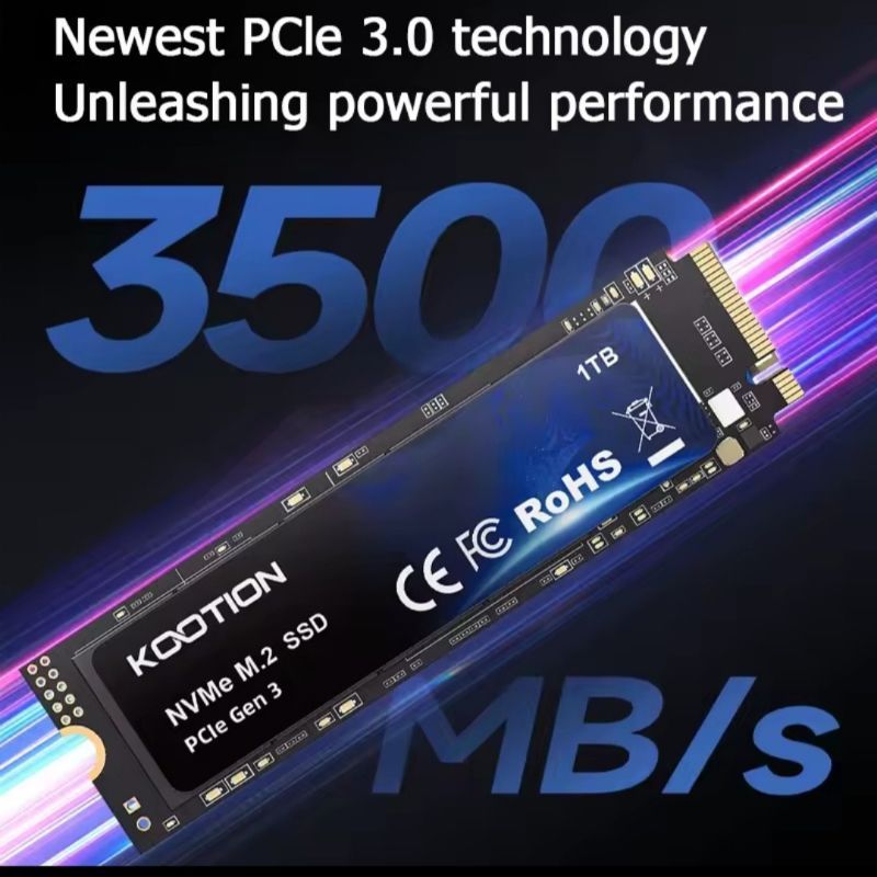 SSD KOOTION NVMe M.2 2280 512G  M2 SSD PCIe 3.0x4 Gen3 M2 SSD Drive para PC