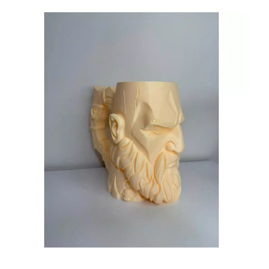 Porta Latão 473ml Viking 3D Estilo Deus da Guerra – Caneca Gamer Épica, Presente Criativo Top
