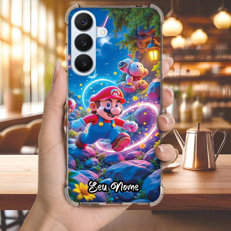 Capa Capinha GALAXY A73 A72 A71 A56 A55 A54 A53 A52 A51 A50 Anti-impacto Personalizada gamer MARIO nome (3570)