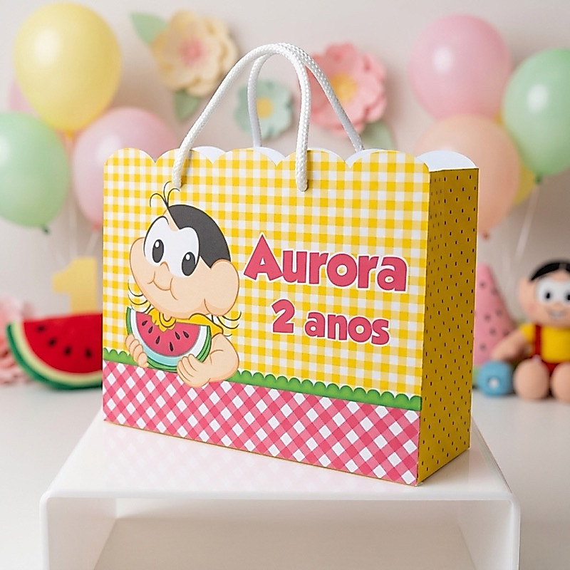 Sacolinha Personalizada Magali |Lembrancinha-festa  Infantil Aniversário