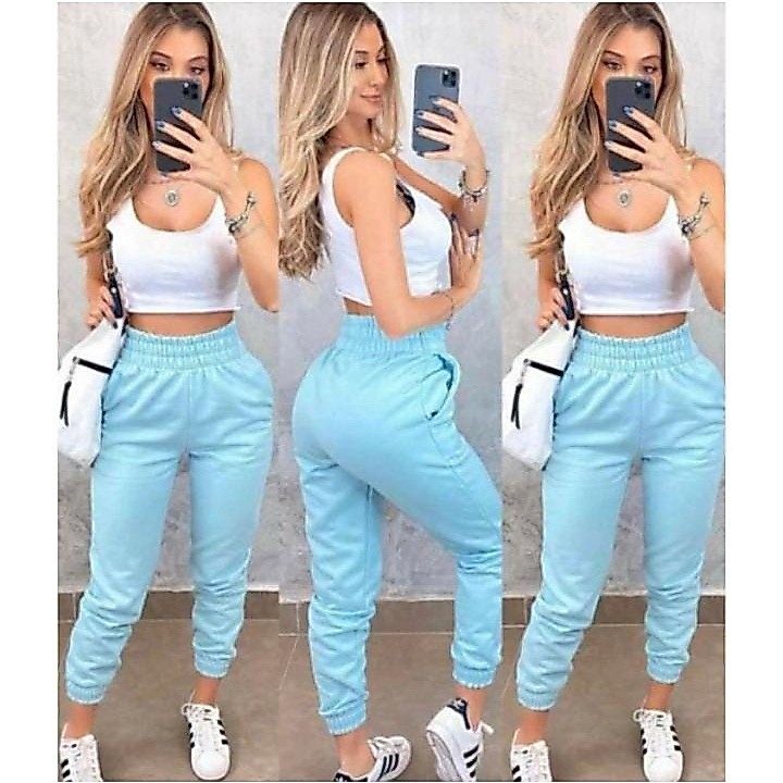Calça moletom feminina Jogger Grossa Tendência