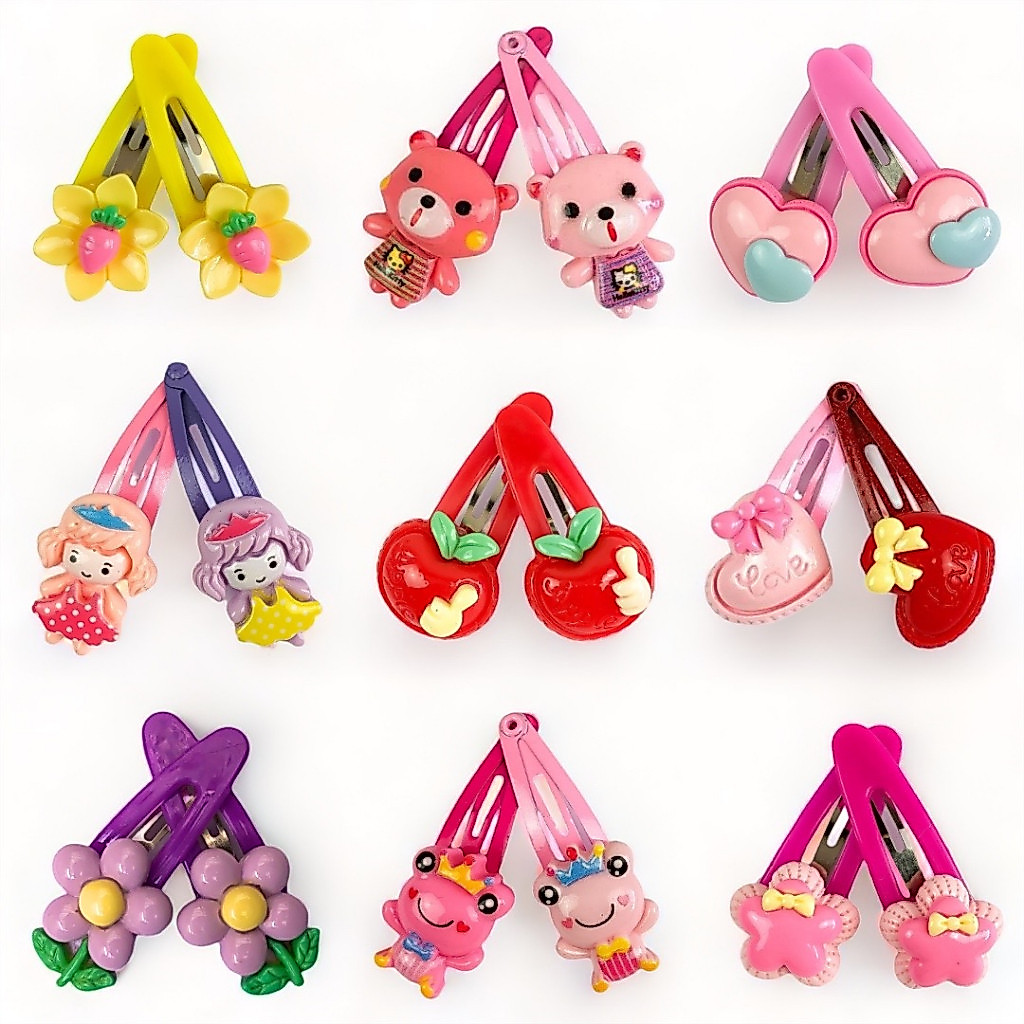 Kit 20 Pçs /10 Pares Tic Tac Presilha de Cabelo Infantil Colorido
