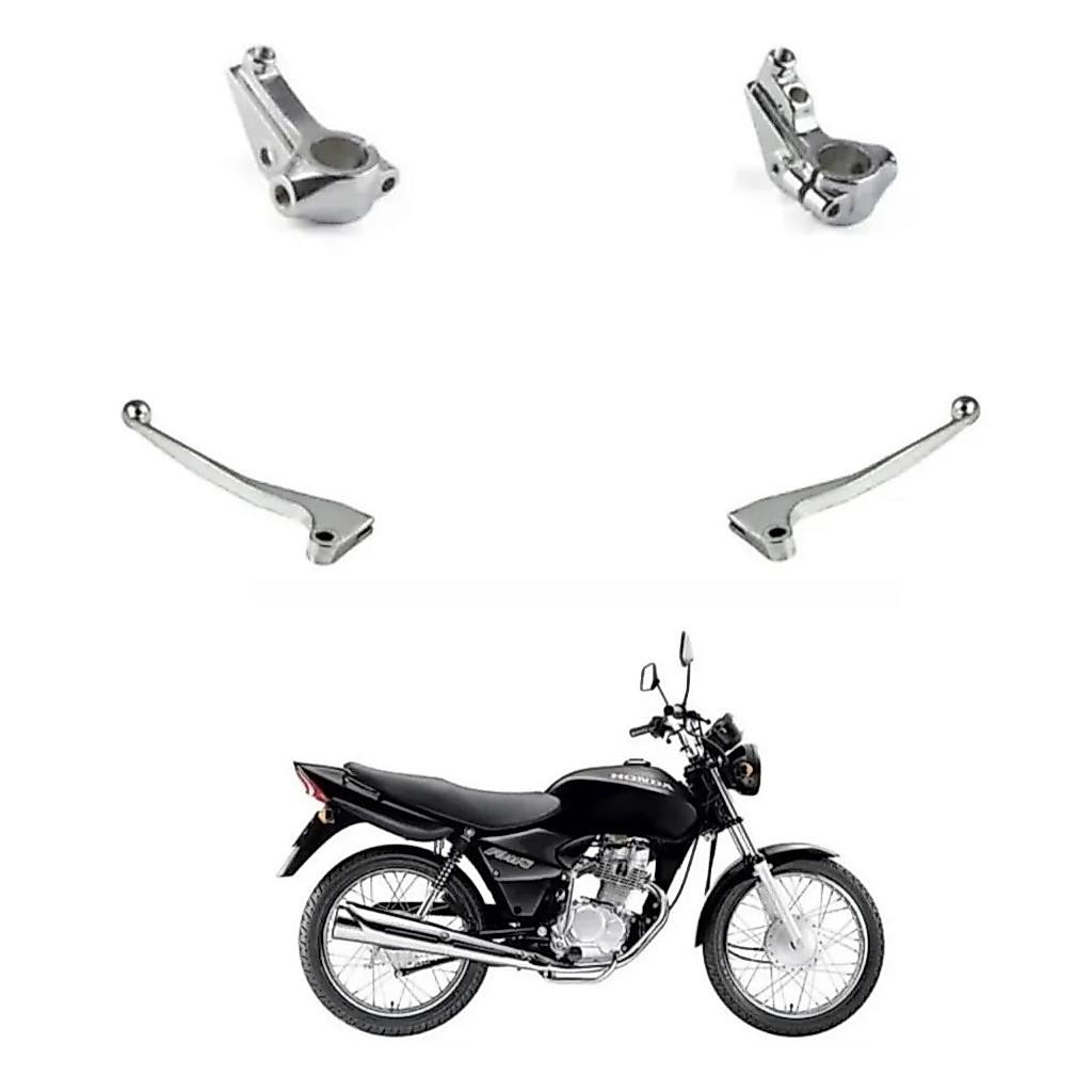 Par Manetes + Manicoto Cromado Titan Ks 00 125/150 / Fan Ks(freio a lona)