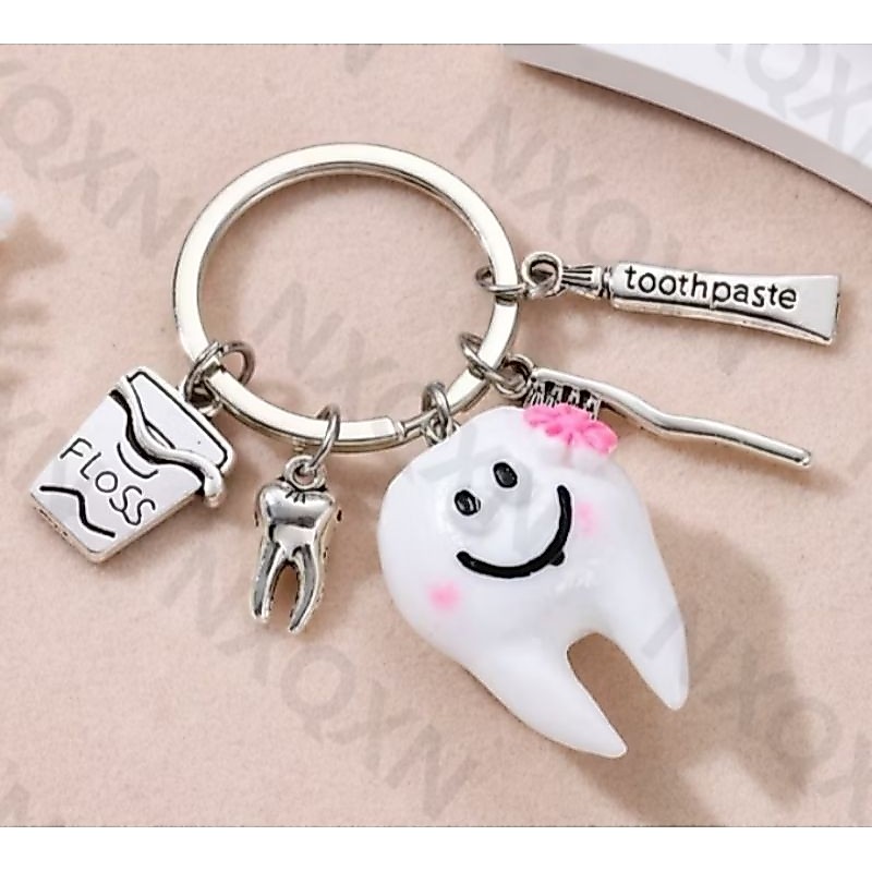Chaveiro profissão Dentista dente escova pasta de dente