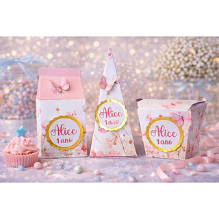 Kit de Caixas Personalizadas Jardim das Borboletas –  Pegue e Monte