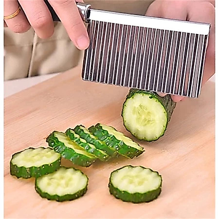 Faca Corte Batata Ondulada Legumes Cozinha Aço Inox Chips