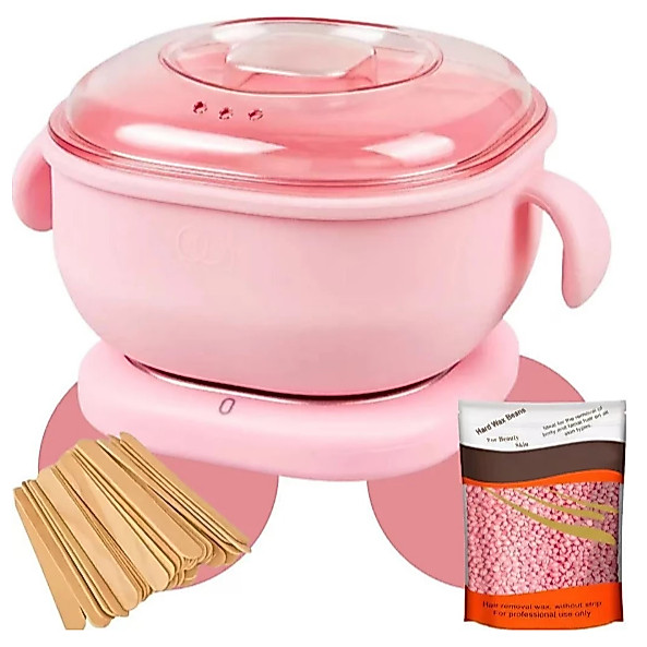 Kit Panela Elétrica Cera Quente Depilaçao Aquecedor + 10 Palitos/100g Cera Perolada