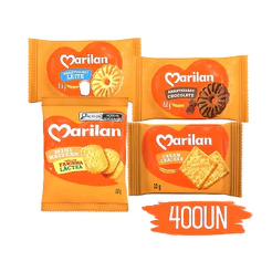 Biscoito Em Sachê Sortidos Marilan Amanteigados Bolacha 400un Kit Coffee Break Café da Manhã Hotel