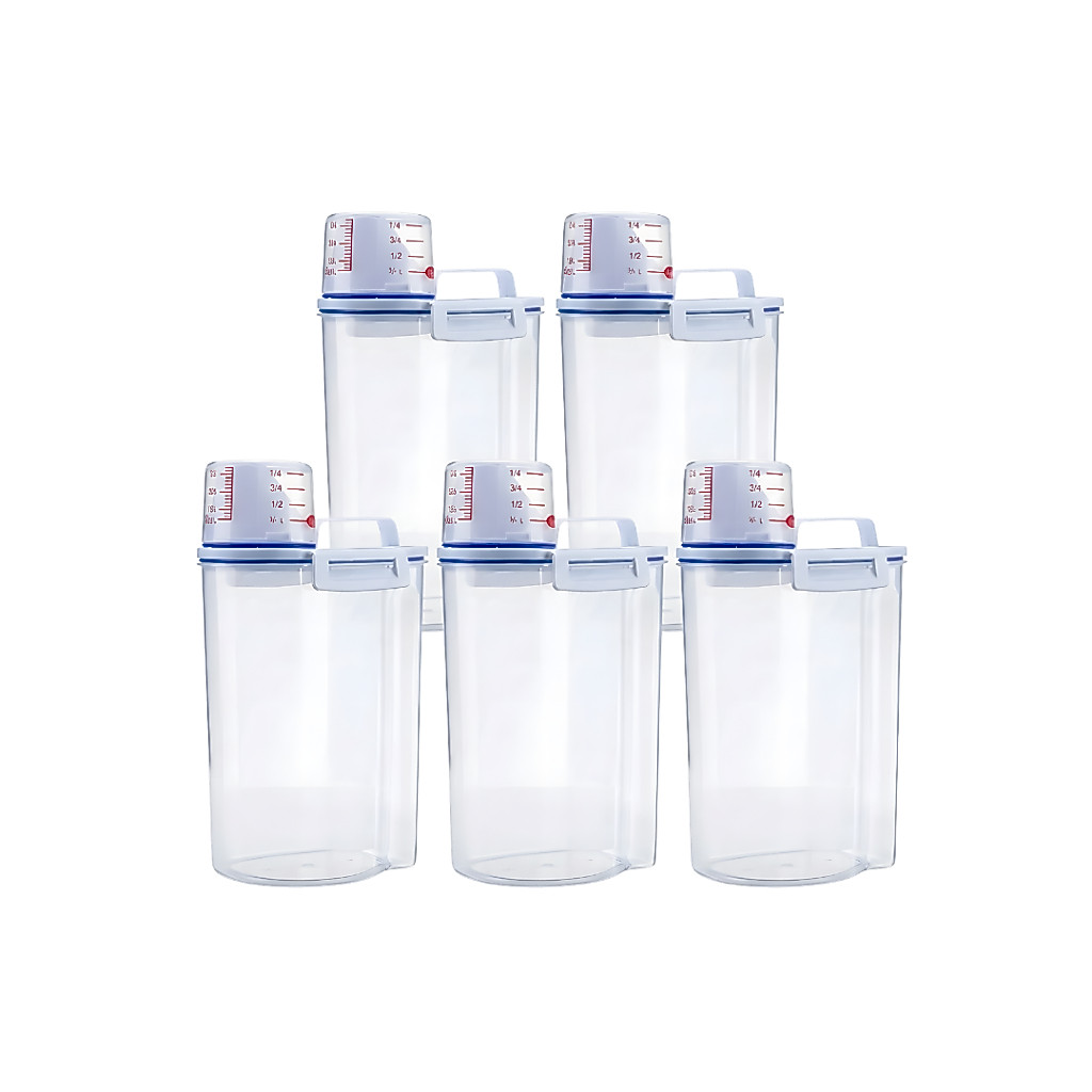 Kit 2 a 9 unids Pote Dispenser Mantimentos Hermetico Premium Armazenamento 2,5L Tampa Transparente