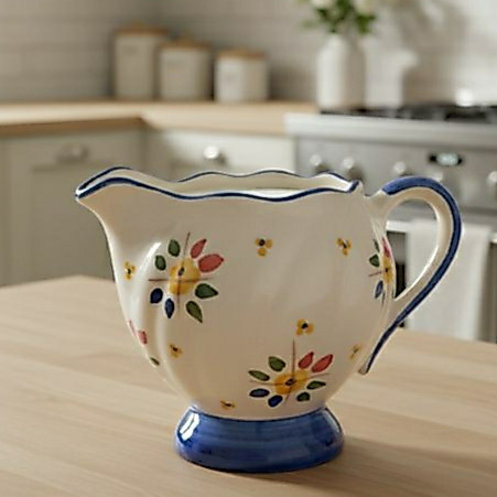 Leiteira Decorada Em Cerâmica Esmaltada Decoração Mesa Cozinha Louça Promoção mais vendido