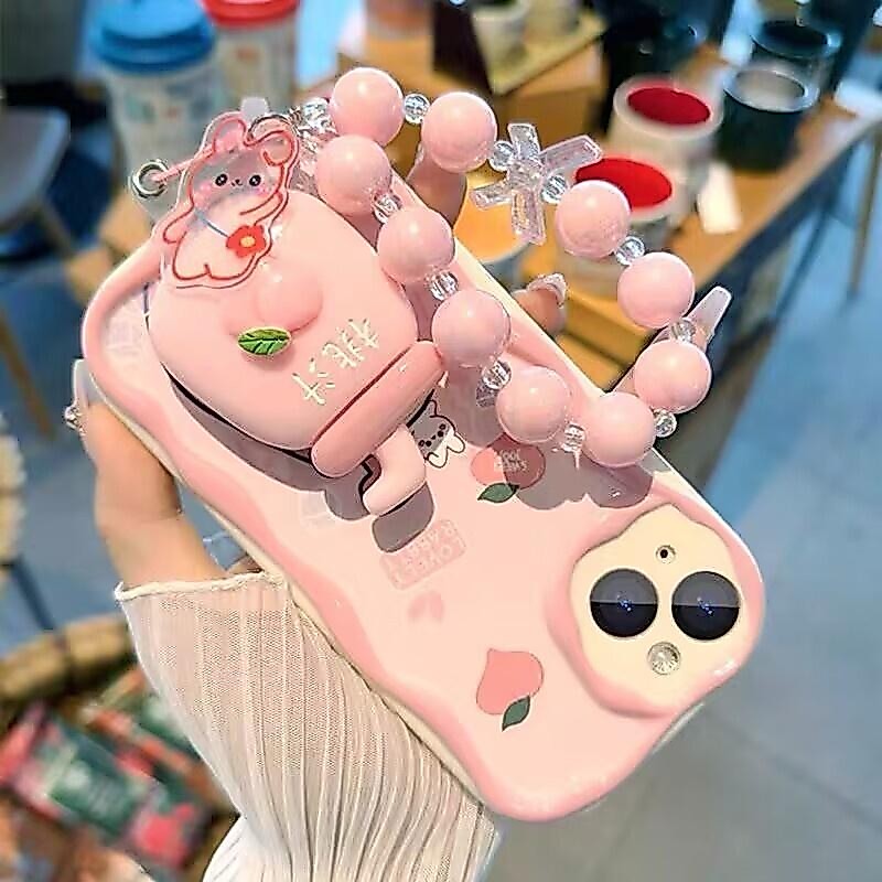 Estojo Para Samsung Galaxy S24 S23 S22 S21 S20 Plus Ultra FE A13 A15 A25 A35 A55 A54 A05 M54 Bebida De Suco De Morango De Pêssego Cor-De-Rosa
