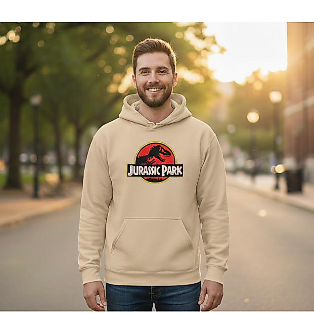 BLUSA DE FRIO MOLETOM CANGURU ESTAMPADA CONFORTÁVEL JURASSIC PARK DINOSAURO DIA A DIAPROMOÇÃOFORRADA