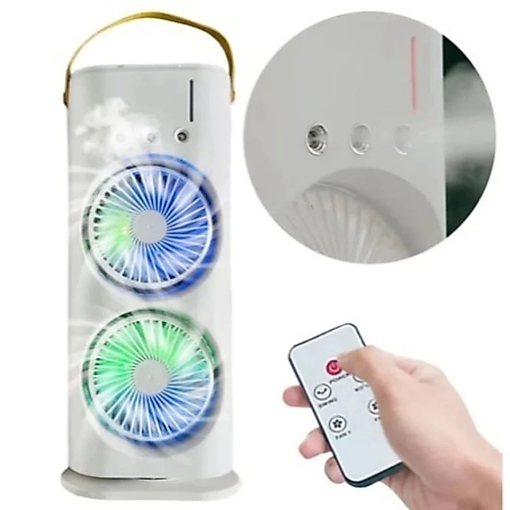 Mini Climatizador Portátil com Umidificador e Purificador de Ar, Recarregável, Silencioso e Compacto