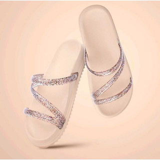 Sandália Feminina BirkenTiras Com Brilho Varias Cores Leve e Confortável