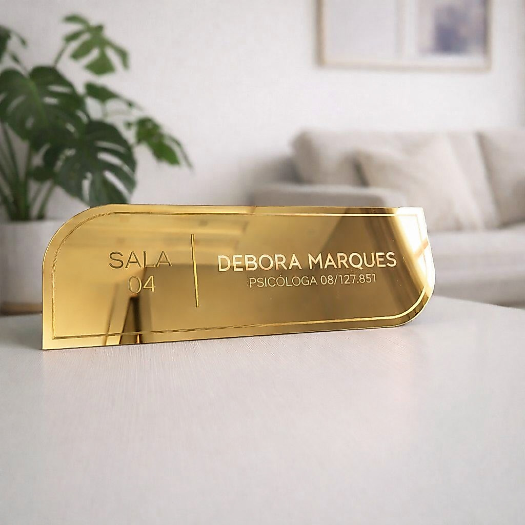 Placa Decorativa Para Porta Personalizada Acrilico Com Sua Logo e Seu Nome