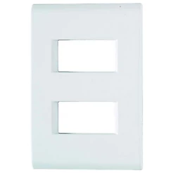Placa Liz Tramontina 4x2 com 2 Postos Afastados Horizontal Branca