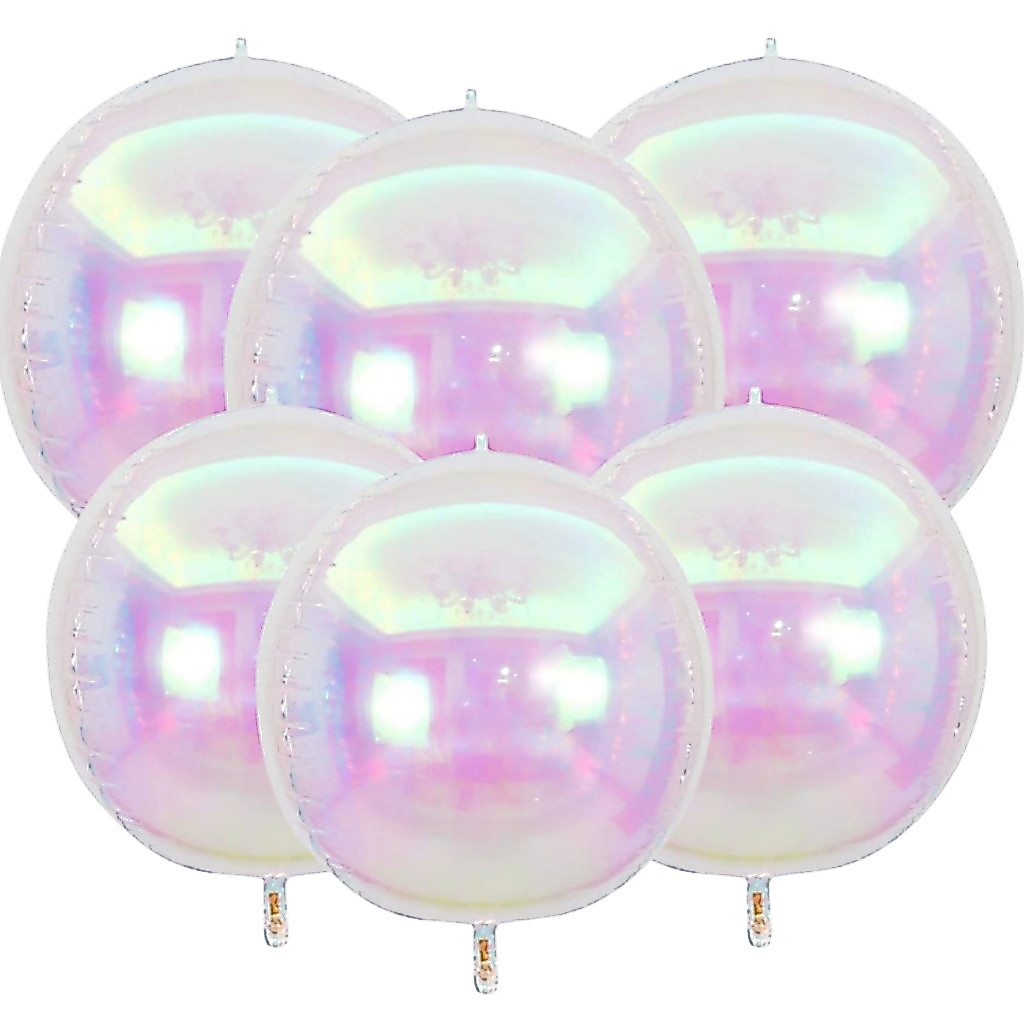 Kit c/5 Balão Orbz 4D Nacarado Festa Decoração Furta cor iridescent 10" 22" 32" 50" 60"