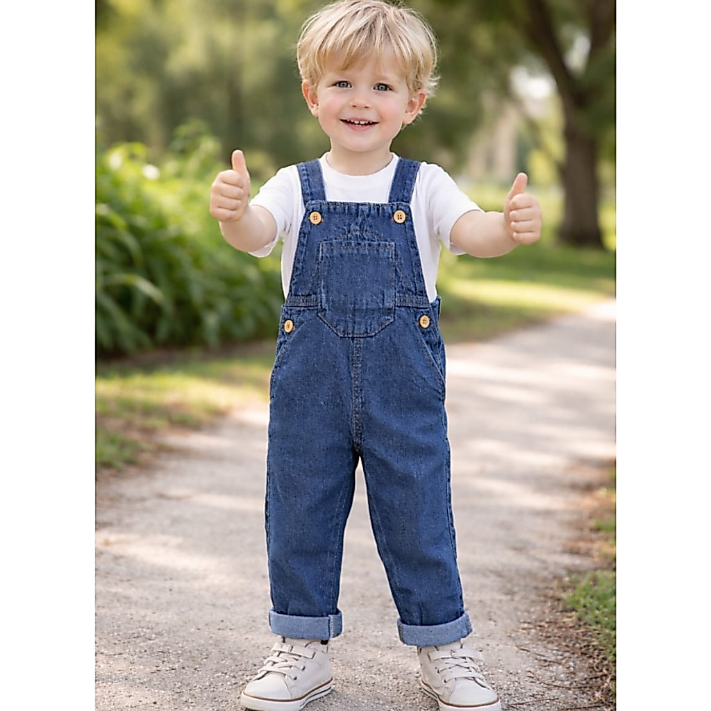 Macacão Jardineira Calça Jeans Infantil Menino com bolso 1 A 3 Anos