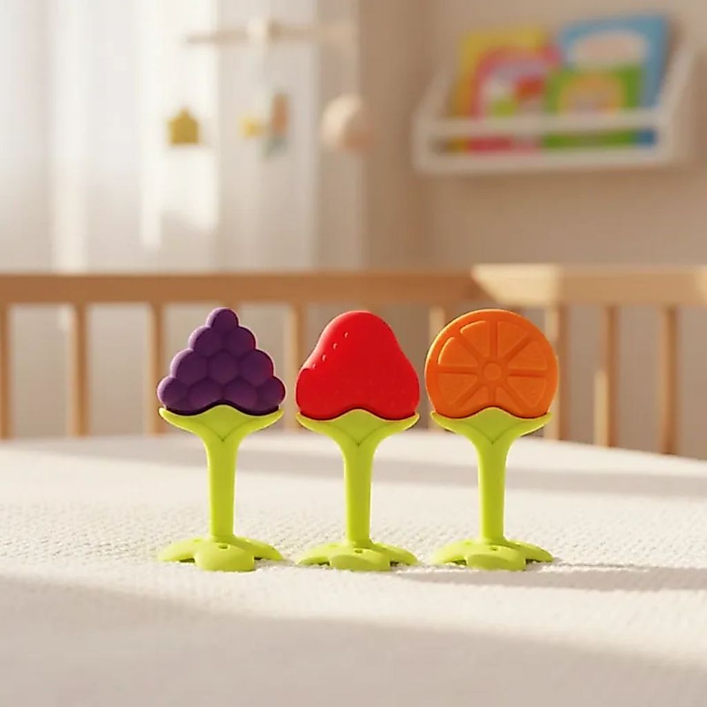 Brinquedo Frutinhas Sensorial Mordedor Bebes Fruta Silicone Dentição Gengiva Mastigar · foto 2