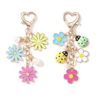 Chaveiro Feminino Flor Margarida Joaninha Pingente Charm para Bolsa Mochila Chaves Presente Delicado