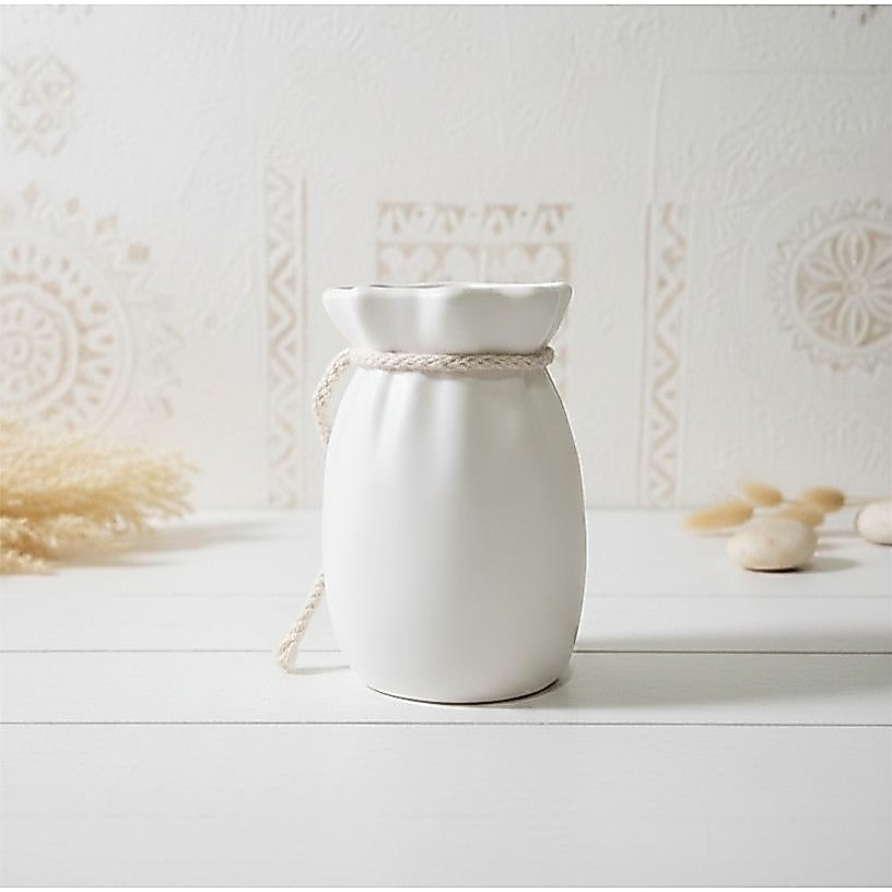 Vaso decorativo moderno — branco fosco estilo boho chique