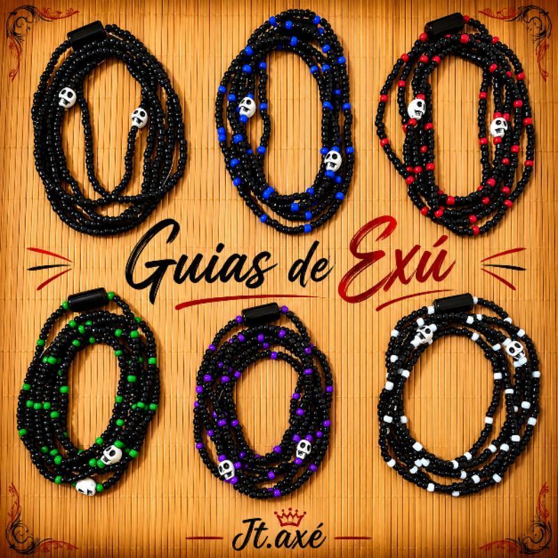 Guia de Exú Veludo, Tranca Ruas, Tiriri, Exú do lodo, Exú Caveira, fio de proteção, umbanda/ candomblé