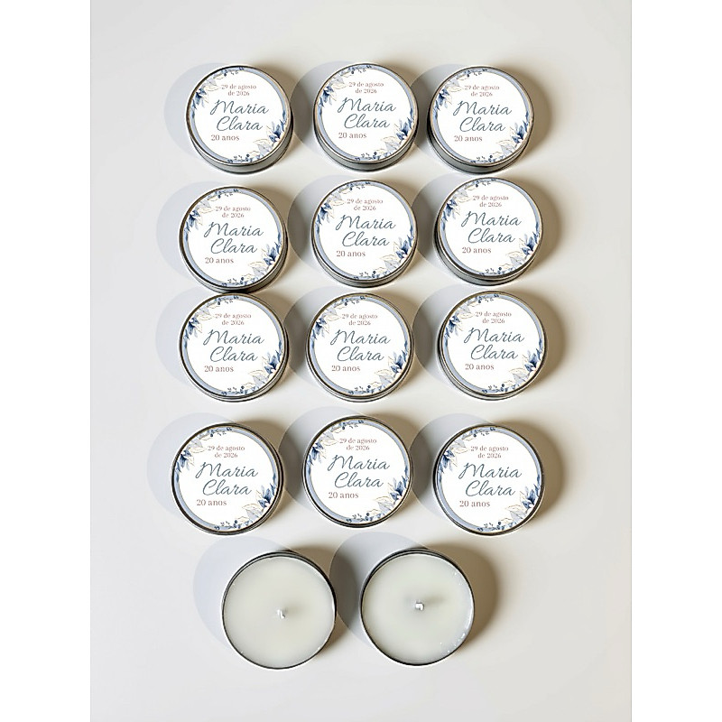 kit 10 unidades de vela aromática na latinha personalizada | lembrancinha,aniversário, batizado, comemoração |