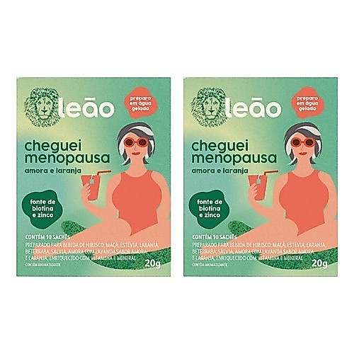 Combo Chá Leão Fases Cheguei Menopausa - 2 Caixas 20 Sachês