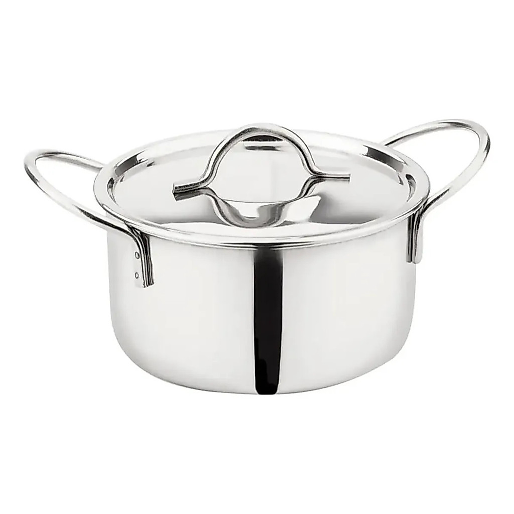 PANELA CAÇAROLA INOX COM TAMPA E ALÇA SERVIR PEQUENA TUUT INOX