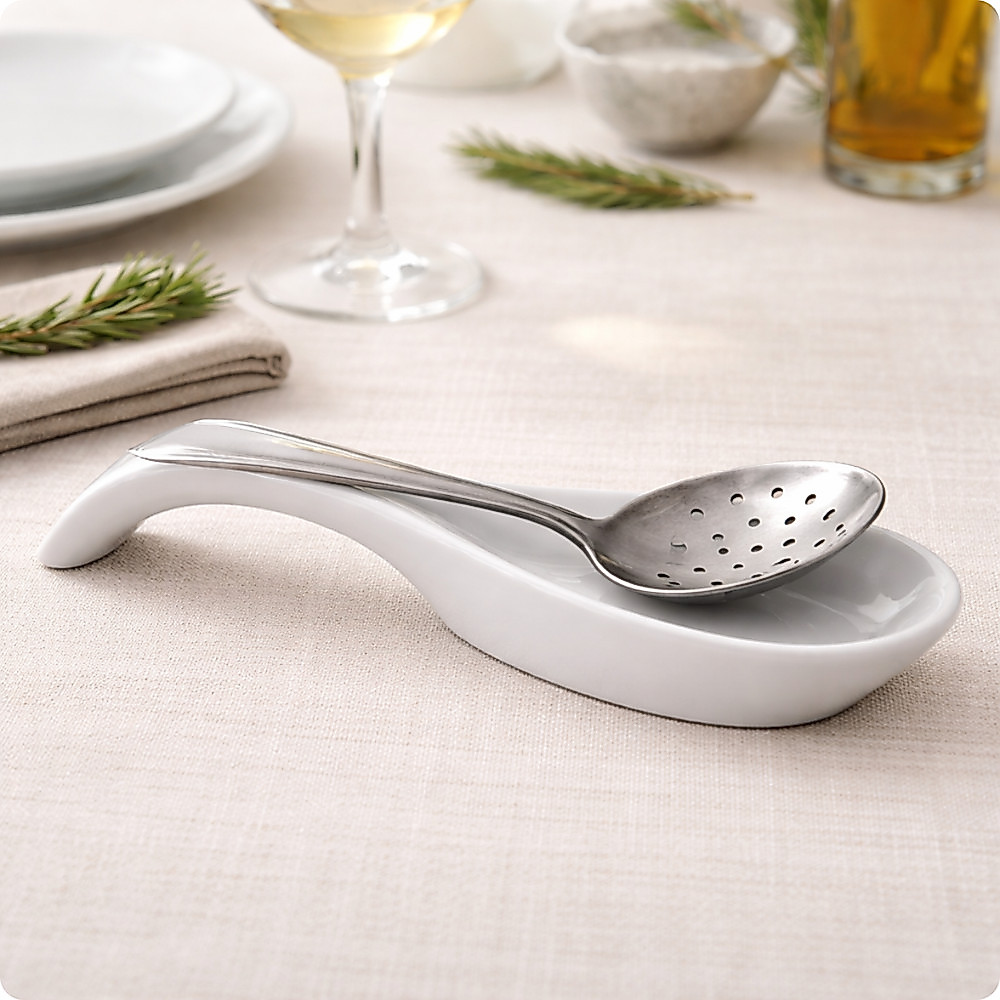 Descanso Para Talher Em Porcelana Branco 16Cm Blanc L'hermitage