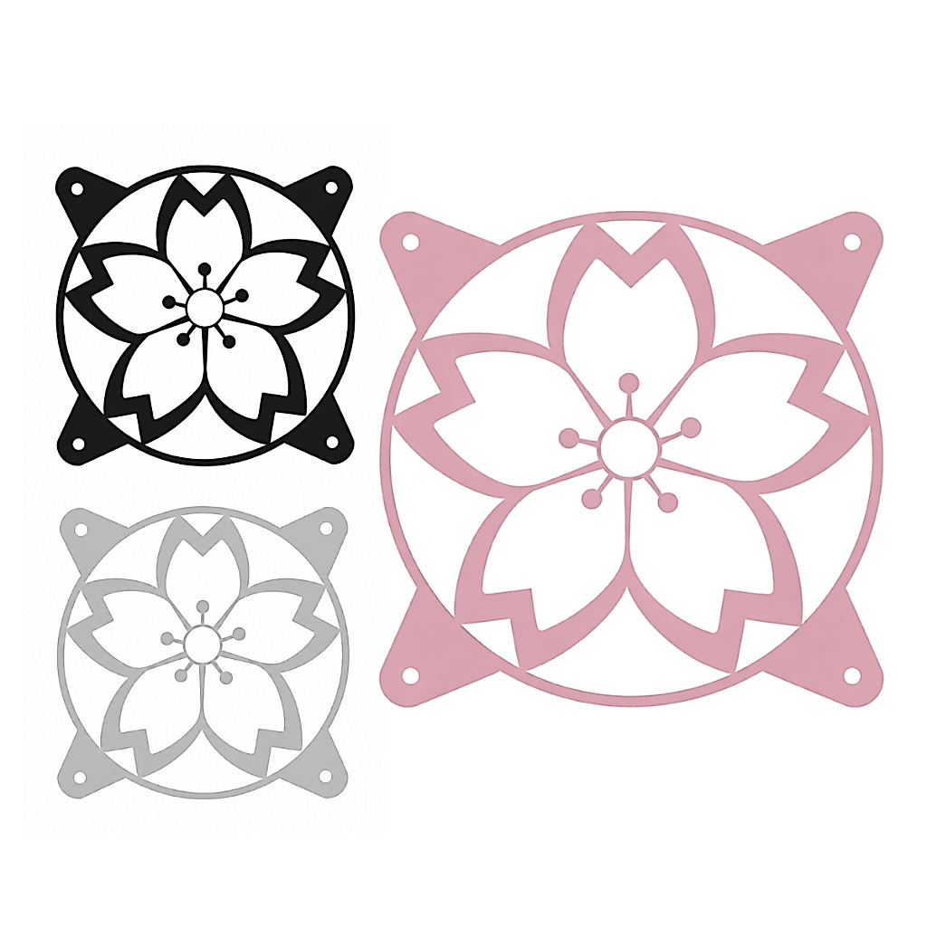 Capa para Ventoinha Fan Water Cooler Grade Fan Sakura Flower 120 mm PC Gamer Acessório Proteção Cooler