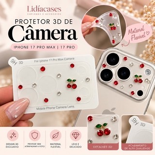 Película Proteção de Câmera iPhone 17 Pro 17 Pro Max Silicone Flexível 3D