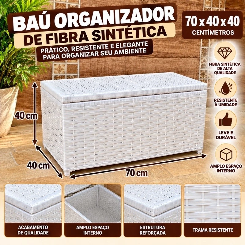 Baú Para Brinquedos Organizadora 100 Litros 70x40x40 com porta cadeado